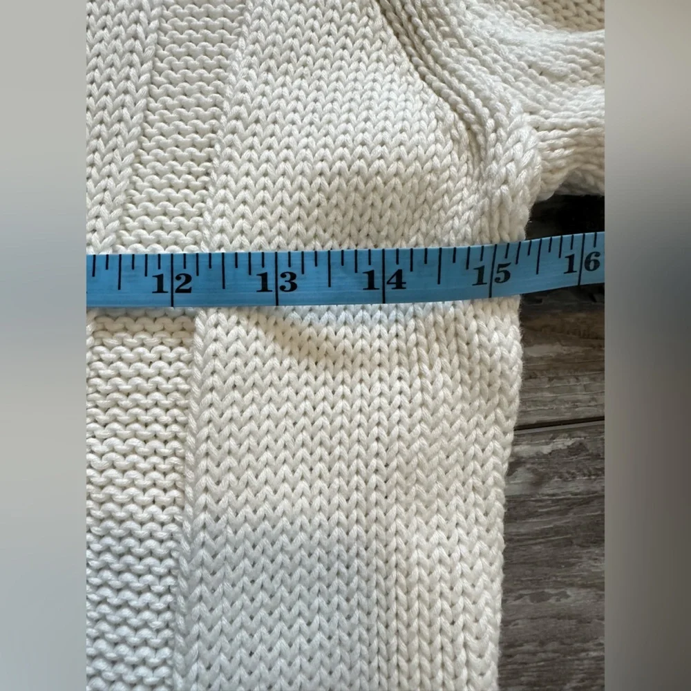 Banana Republic Organic Cotton Ivory Cream Knit Button Down Cardigan Womens Sz S
